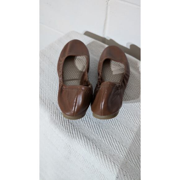 Faded Glory Soft Comfort Ballet Flats Brown Faux Leather Slip On Shoes 7.5 7 1/2 - Picture 3 of 6